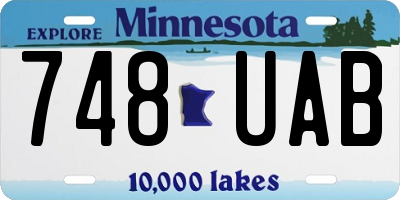 MN license plate 748UAB