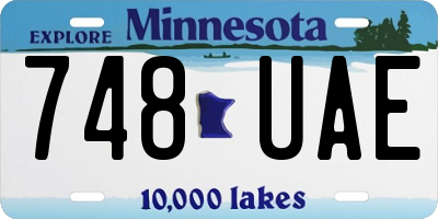 MN license plate 748UAE