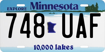 MN license plate 748UAF