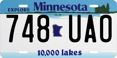 MN license plate 748UAO