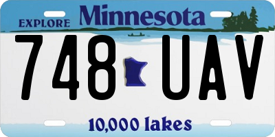 MN license plate 748UAV