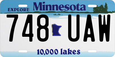 MN license plate 748UAW