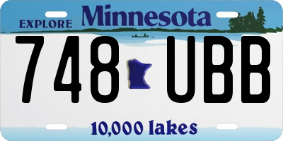 MN license plate 748UBB
