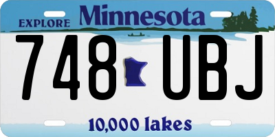 MN license plate 748UBJ