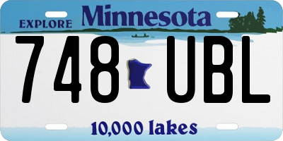 MN license plate 748UBL