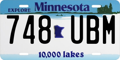 MN license plate 748UBM