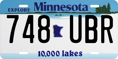 MN license plate 748UBR