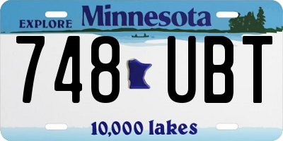 MN license plate 748UBT
