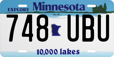 MN license plate 748UBU