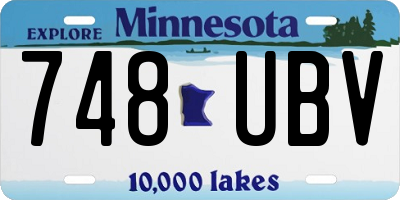 MN license plate 748UBV