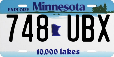 MN license plate 748UBX