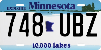 MN license plate 748UBZ