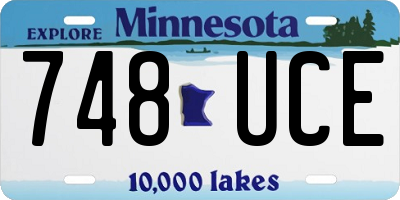 MN license plate 748UCE