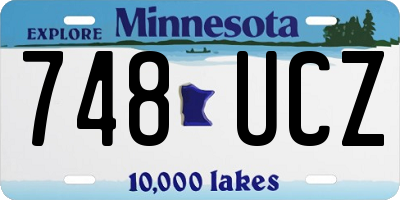 MN license plate 748UCZ