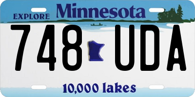 MN license plate 748UDA