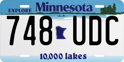 MN license plate 748UDC