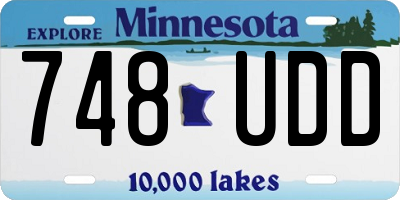 MN license plate 748UDD