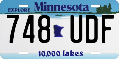 MN license plate 748UDF