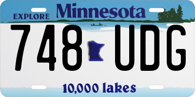 MN license plate 748UDG