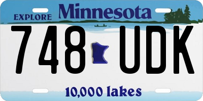 MN license plate 748UDK