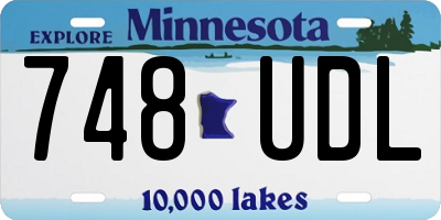 MN license plate 748UDL
