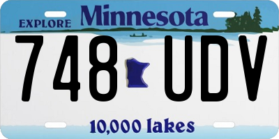 MN license plate 748UDV