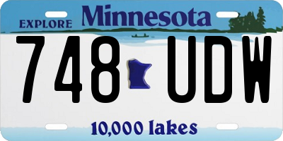 MN license plate 748UDW