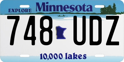 MN license plate 748UDZ