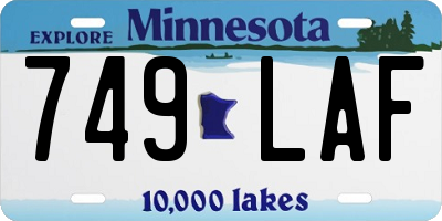 MN license plate 749LAF