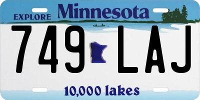 MN license plate 749LAJ