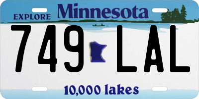 MN license plate 749LAL