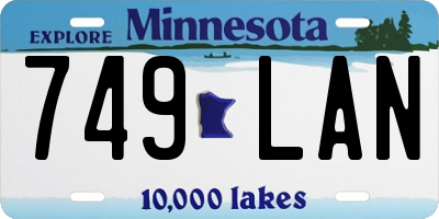 MN license plate 749LAN