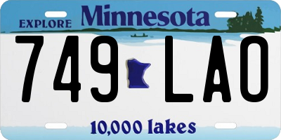MN license plate 749LAO