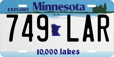 MN license plate 749LAR