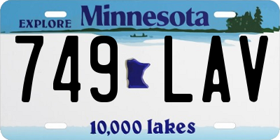 MN license plate 749LAV