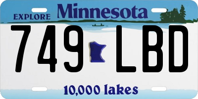 MN license plate 749LBD