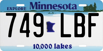 MN license plate 749LBF