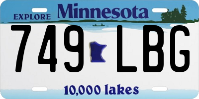 MN license plate 749LBG