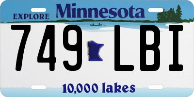 MN license plate 749LBI