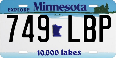 MN license plate 749LBP