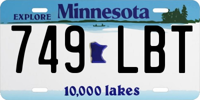MN license plate 749LBT