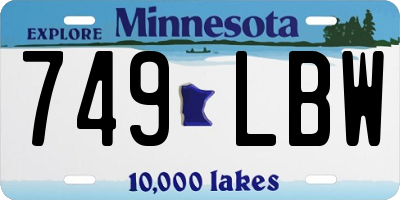 MN license plate 749LBW