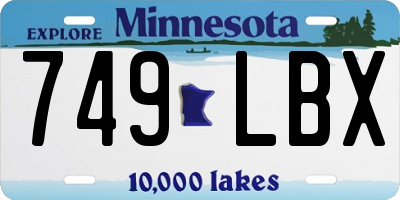 MN license plate 749LBX