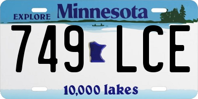 MN license plate 749LCE