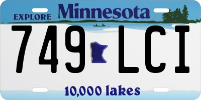 MN license plate 749LCI