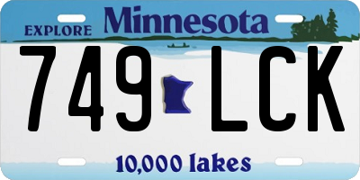 MN license plate 749LCK