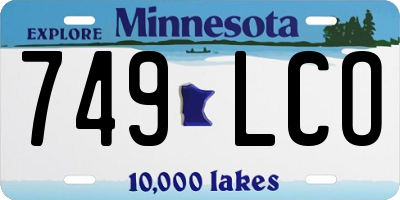 MN license plate 749LCO