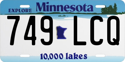 MN license plate 749LCQ