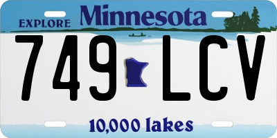 MN license plate 749LCV