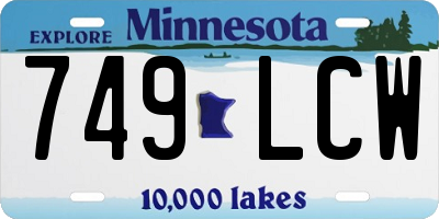 MN license plate 749LCW